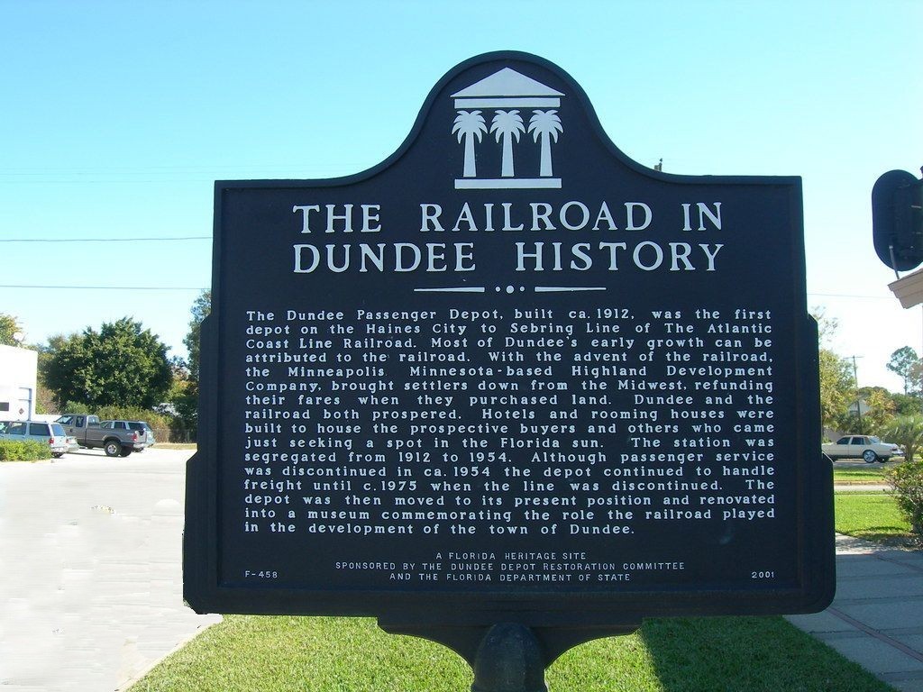 Dundee, FL Railroad History Sign