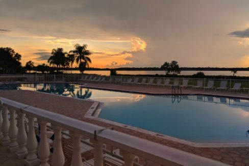 Four Lakes Pool at sunset